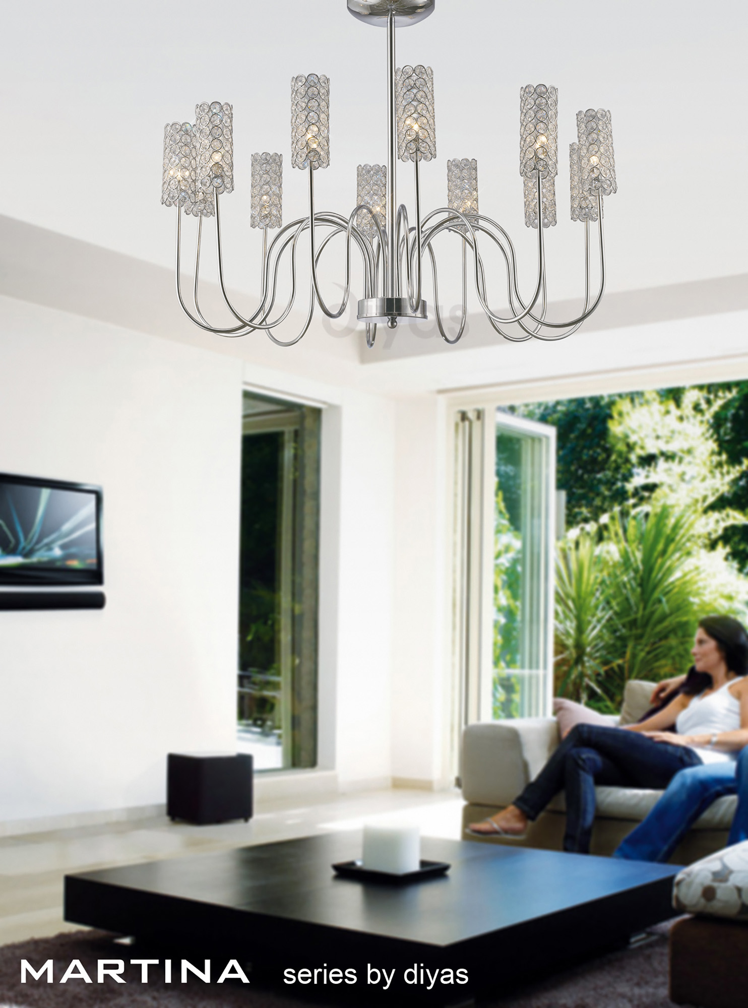 Martina Crystal Wall Lights Diyas Armed Wall Lights